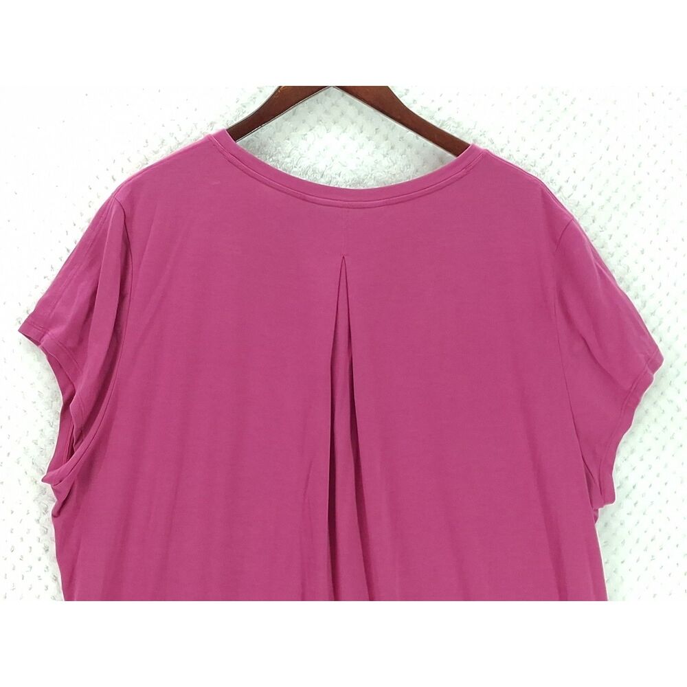 Athleta With Ease Tee Women's Large Vibrant Fuchsia Short Sleeve High-Low Hem - Picture 6 of 13